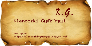 Klenoczki Györgyi névjegykártya