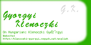 gyorgyi klenoczki business card